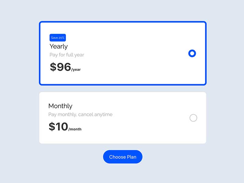 pricing plan